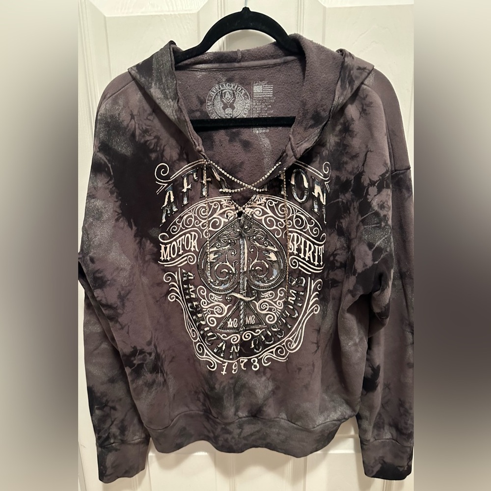 Affliction Hooded Sweatshirt Size Large Excellent Condition